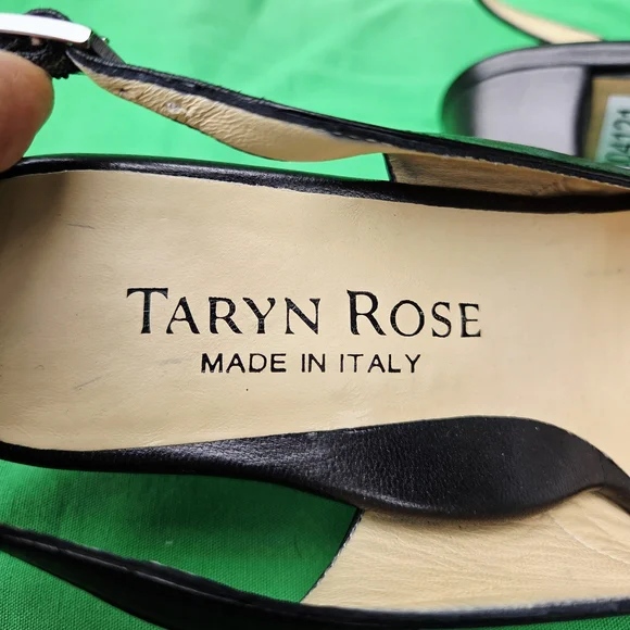 VINTAGE 2004Taryn Rose CHER-NAPPABlack Slingback Women's Shoes BRAND NEW